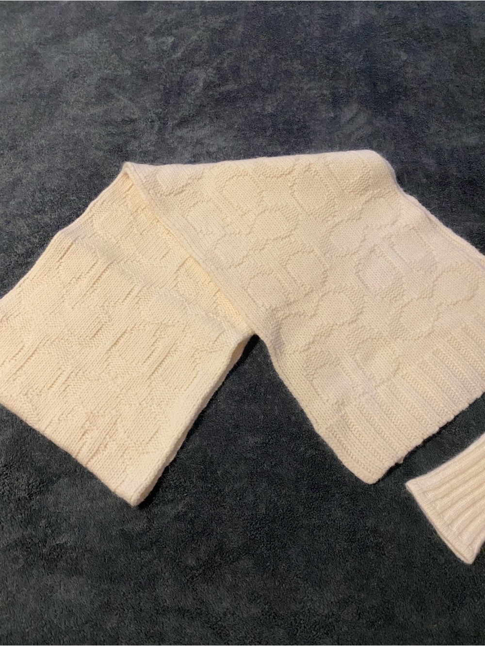 Coach Cream Cable-Knit Scarf